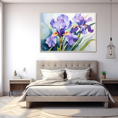 Iris Flower Watercolor Painting
